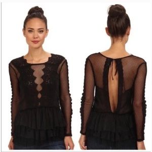 NWT Free People Midnight Memory lace top
